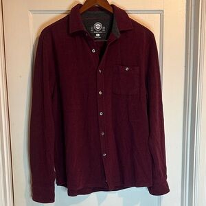 Men's Burgundy Button Down Shirt